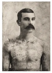 Porträt eines tätowierten britischen Soldaten, ca. 1909